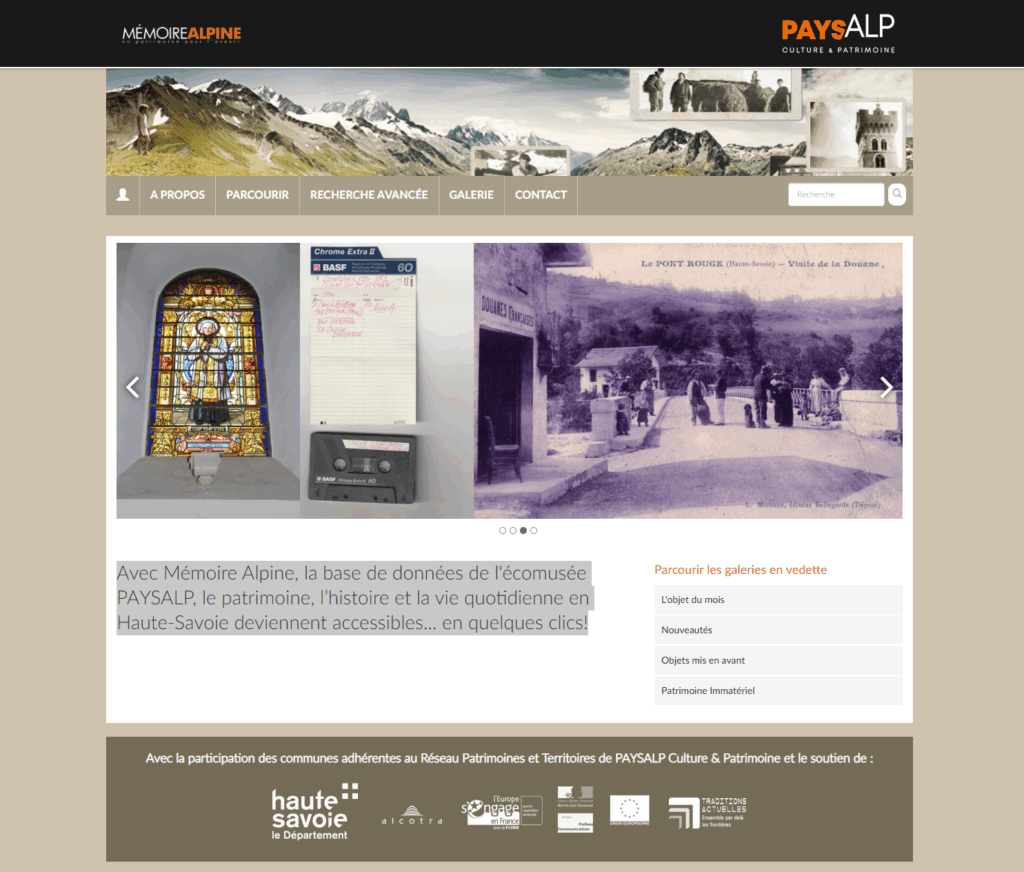 Vue de la base de données Memoire-alpine