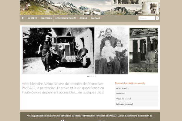 Vue de la base de données Mémoire Alpine